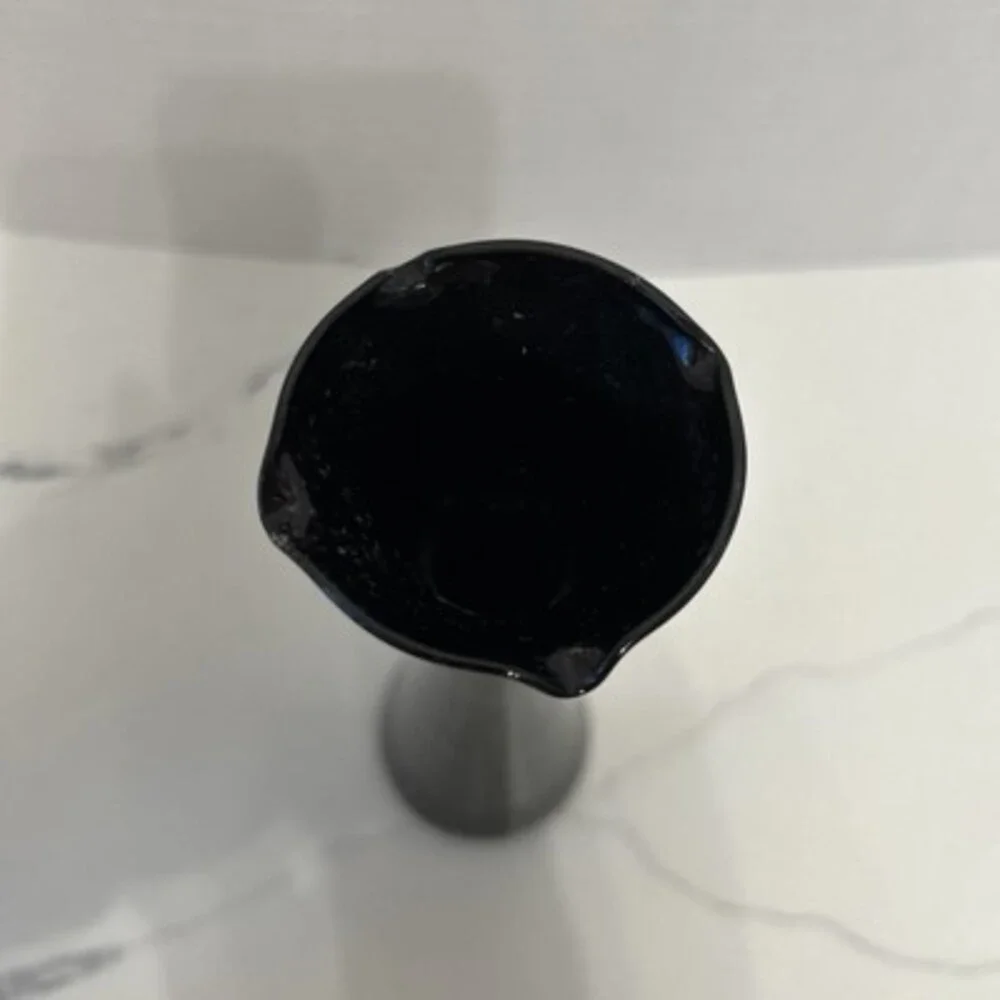 Vintage Black Amethyst Swung Glass Bud Vase 8-1/4 in.